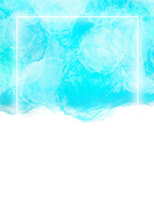 Hintergrund A4 Vorlage Rahmen Layout Design hell blau türkis Wolken Wasserfarben Mandala floral Ornament gold weiß edel schlicht schön retro natürlich Grußkarte Plakat Fläche Freiraum Wasser dekor