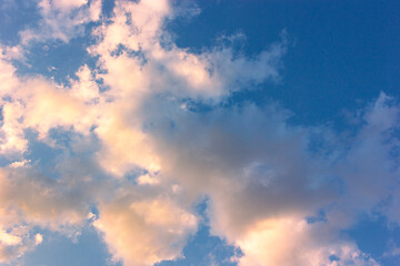 Naklejka na ściany i meble Blue sky full of fluffy clouds in southern of Spain