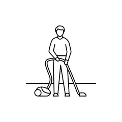 Vacuum floor color line icon. Pictogram for web page, mobile app