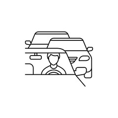 Driving color line icon. Pictogram for web page, mobile app