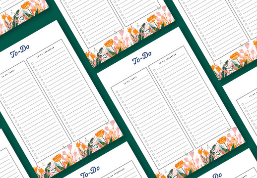To-Do Lists with Floral Illustrations