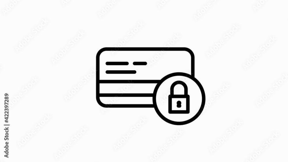 Poster security line icon of for modern concepts, web and apps on white background. motion graphic.