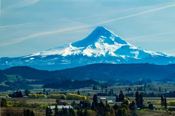 Foto op Canvas Mt Hood, Orchards, Farm Land as Seen From Panorama Point County Park © PaulMassiePhoto