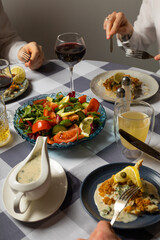 Family feast at the festive table