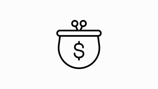 Business and finance line icon of for modern concepts, web and apps on white background. Motion graphic.