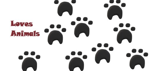 3d illustration of stylized animal footprints and written in their defense