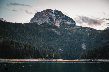 Beautiful Durmitor black lake nature scenery