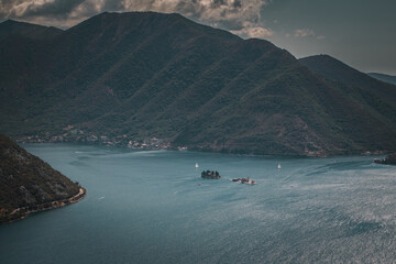 High point view on a Boka bay in Montenegro