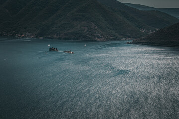 High point view on a Boka bay in Montenegro