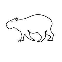 Capybara icon. Trendy modern flat linear vector Capybara icon on white background, editable outline stroke vector illustration. Logo. Print for T-Shirt