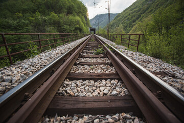 railway tracks in the countryside