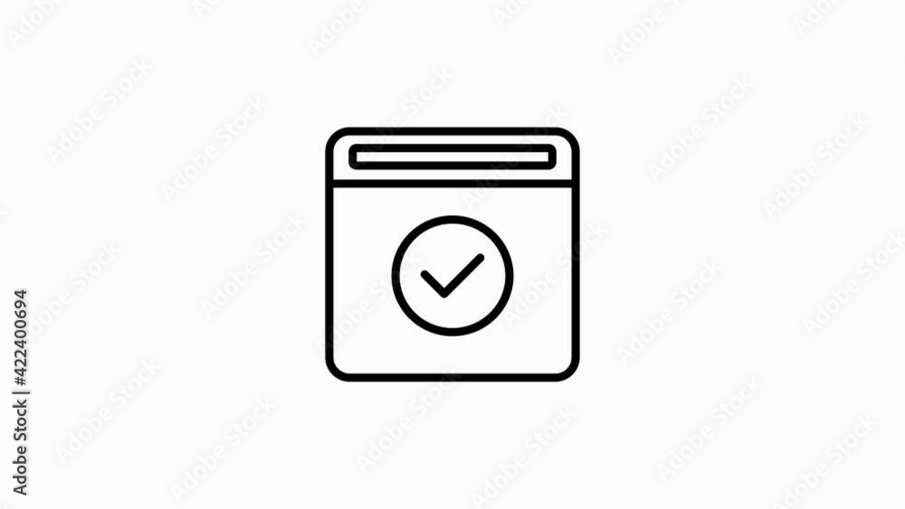 Poster approval line icon for modern concepts, web and apps on white background. motion gaphic.
