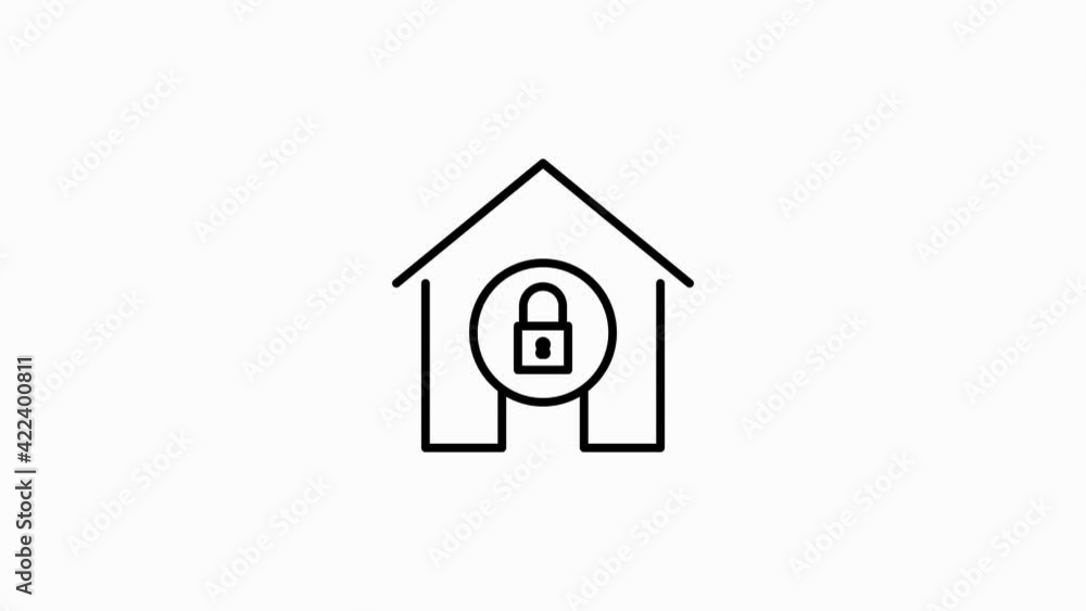 Aufkleber security line icon of for modern concepts, web and apps on white background. motion graphic.