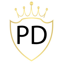 PD Letter Logo Design With Simple style