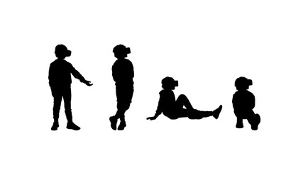 Child in virtual reality silhouette set 8
