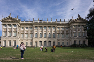 Naklejka premium MILANO (ITALIA) - MARCH 21, 2021: Villa Reale di Milano, Villa Belgioioso o Villa Belgiojoso Bonaparte