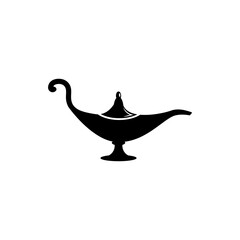 Arabian Magic Oil Lamp, Genie Lantern vector. Flat Vector Icon illustration. Simple black symbol on white background. Arabian Magic Genie Oil Lamp sign design template for web and mobile UI element.