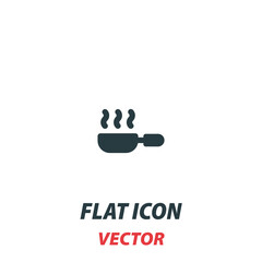 frying pan icon in a flat style. Vector illustration pictogram on white background. Isolated symbol suitable for mobile concept, web apps, infographics, interface and apps design
