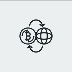 bitcoin icon sign vector