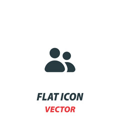 team icon in a flat style. Vector illustration pictogram on white background. Isolated symbol suitable for mobile concept, web apps, infographics, interface and apps design
