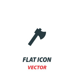 axe icon in a flat style. Vector illustration pictogram on white background. Isolated symbol suitable for mobile concept, web apps, infographics, interface and apps design