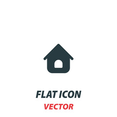 Home icon in a flat style. Vector illustration pictogram on white background. Isolated symbol suitable for mobile concept, web apps, infographics, interface and apps design