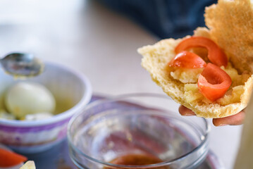 Man Having Breakfast At Home.