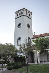 Roman Catholic Chapelle Sainte Anne (Eglise Sainte-Anne, XVIII), patron saint of fishermen in Hendaye plage. Hendaye, Basque Country coast, Pyrenees Atlantiques, France.