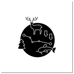 Biodiversity glyph icon.Variety,life variability on Earth. Different animals,plants kinds. Underwater ecosystem.Earth protection concept. Filled flat sign. Isolated silhouette vector illustration