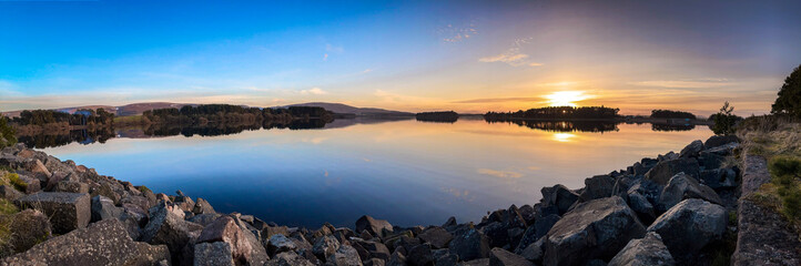sunset over the river