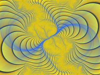 Yellow blue spirals, design, texture, abstract background with spiral