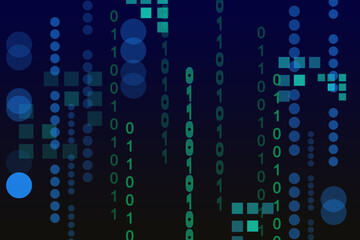 digital background with numbers and abstract elements. The hacker concept