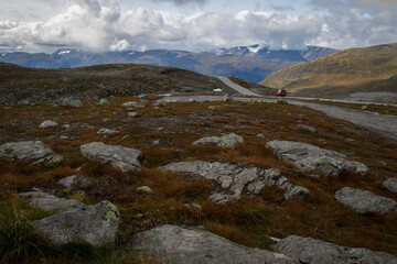 Norway. Rocky valley on a mountain pass