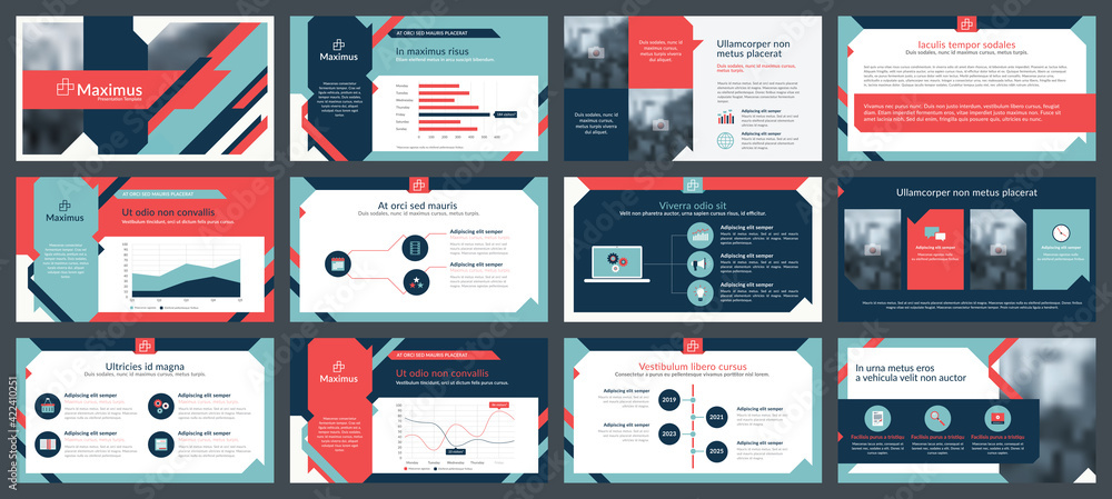 Poster powerpoint and keynote presentation slides design template. elements of infographics for presentatio