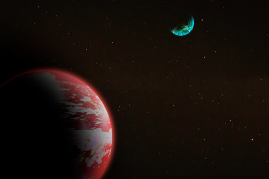 Two planets in space