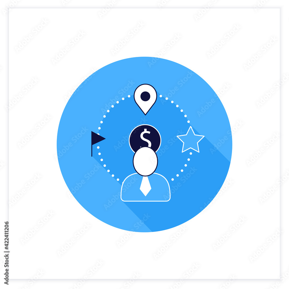 Poster customer attributes flat icon. non-personal labels used to group behavioral data into personal group