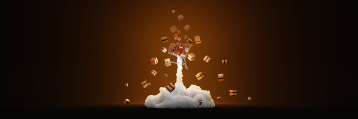 Commercial sale, discount and promotion; original 3d rendering
