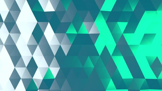 White and green polygon motion background