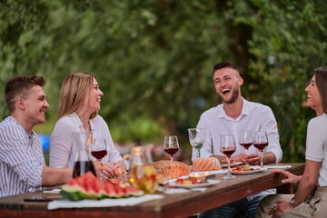 french dinner party on summer