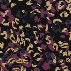 Leopard print pattern. Vector seamless background. Animal skin texture - 422415077