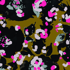 Leopard print pattern. Vector seamless background. Animal skin texture