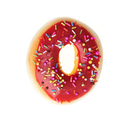 Sweet donut over isolated white background.