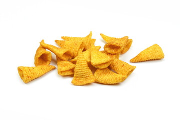 cone corn chips isolated on white background