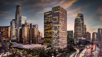 Los Angeles Skyline sunset