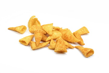 cone corn chips isolated on white background