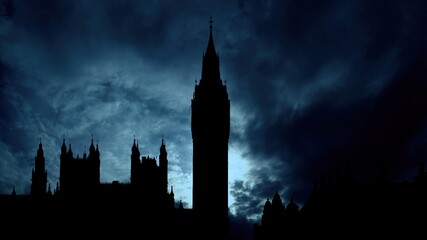 Palace Of Westminster And Big Ben against clouds
