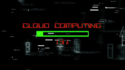  Cloud computing  process on digital background