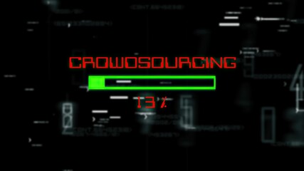 Croudsourcing progress bar on digital background