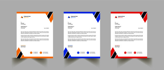 Modern And Clean Letterhead Design Template Business Style Professional Template Design Creative Business Letterhead Design Template for your business, with color variation 