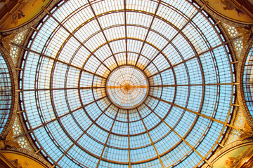 Close-up of the dome of the Galleria Vittorio Emanuele II